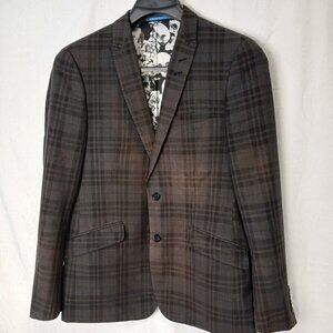 Casual plaid jacket with statement lining